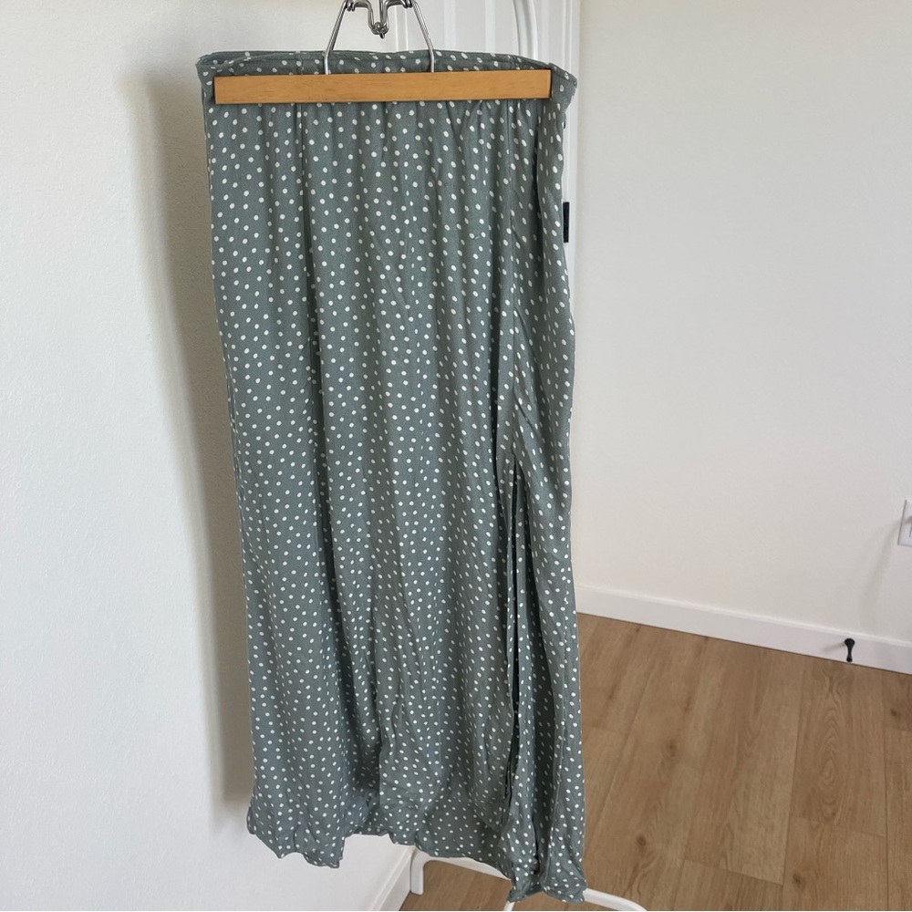 Abercrombie & Fitch Green Polka Dot Maxi Skirt
